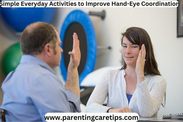 Occupational therapist working with patient on eye-hand coordination
